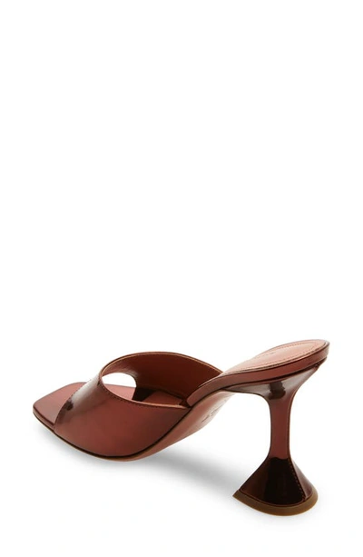 Shop Amina Muaddi Lupita Metallic Slide Sandal In Mirror Brown