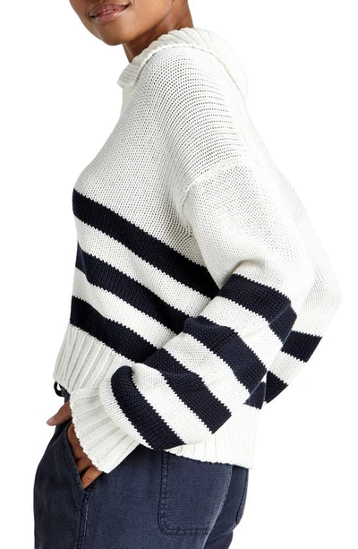 Shop Splendid Parker Stripe Polo Sweater In Navy Stripe