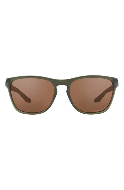 Shop Oakley Manorburn 56mm Prizm™ Polarized Square Sunglasses In Olive