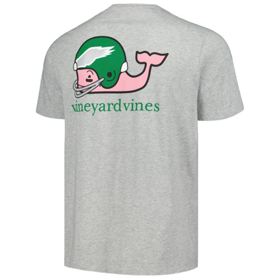 Shop Vineyard Vines Heather Gray Philadelphia Eagles Throwback Helmet Pocket T-shirt