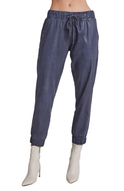 Shop Bella Dahl Chelsea Faux Leather Joggers In Frosted Blue