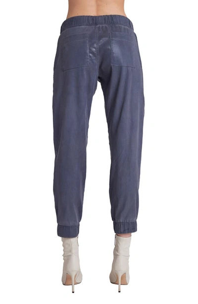 Shop Bella Dahl Chelsea Faux Leather Joggers In Frosted Blue