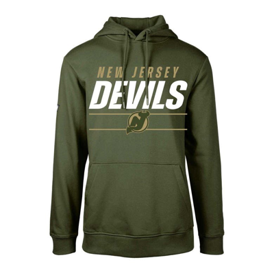 Shop Levelwear Youth  Olive New Jersey Devils Podium Fleece Pullover Hoodie