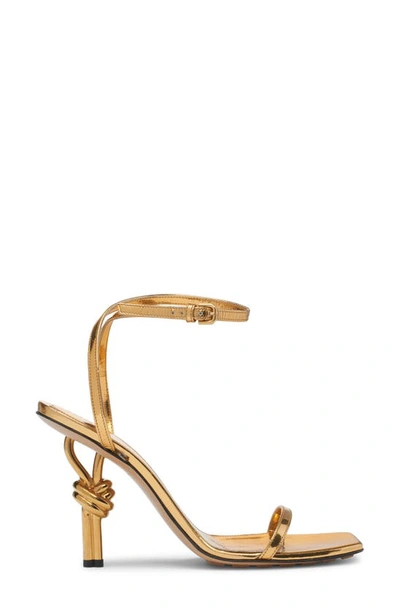 Shop Bottega Veneta Knot Sandal In Gold