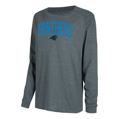 Shop Concepts Sport Black/charcoal Carolina Panthers Raglan Long Sleeve T-shirt & Shorts Lounge Set