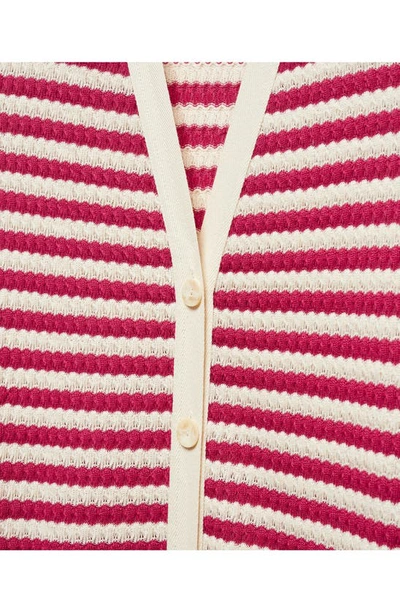 Mango Striped Jersey Dress Fuchsia In Fuchsia