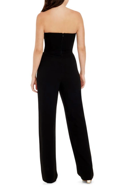 Dress The Population Fernanda Strapless Jumpsuit In Black