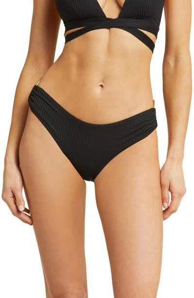 Shop Vitamin A ® Pin Up Star Ribbed Bikini Bottoms In Black Ecorib