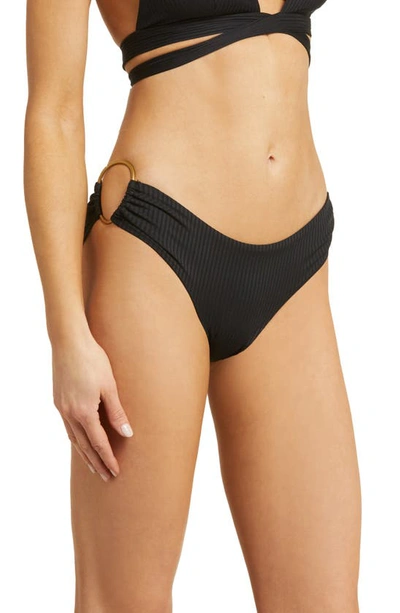 Shop Vitamin A ® Pin Up Star Ribbed Bikini Bottoms In Black Ecorib