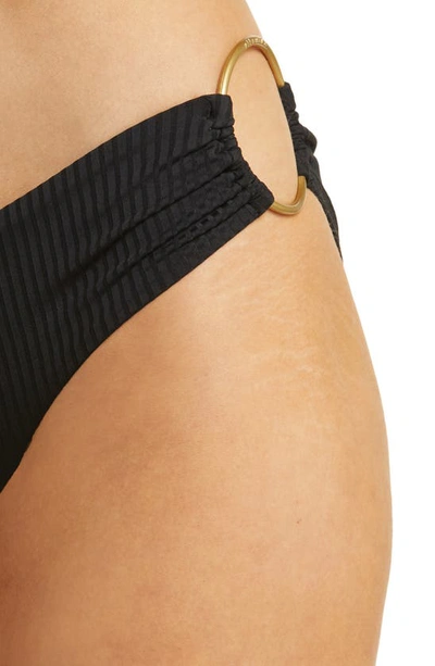 Shop Vitamin A Pin Up Star Ribbed Bikini Bottoms In Black Ecorib