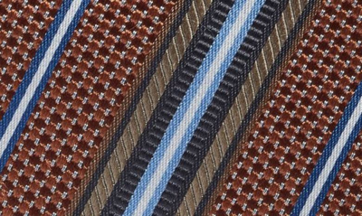 Shop Nordstrom Stripe Silk Tie In Brown