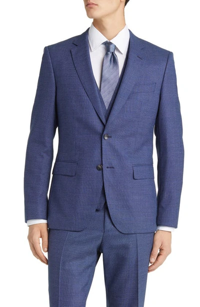 Shop Hugo Boss Huge Virgin Wool Blend 3-piece Suit In Bright Blue