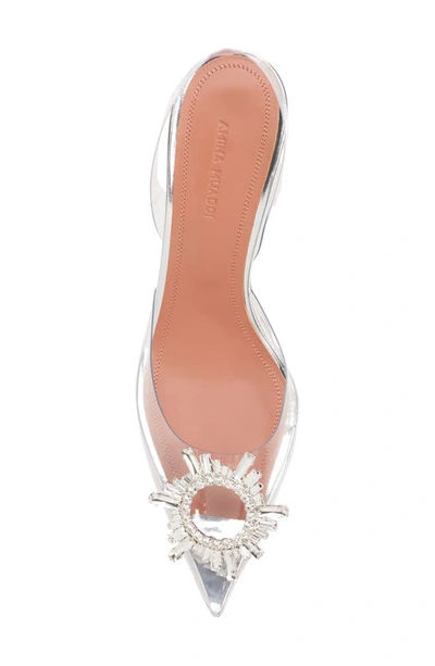 Shop Amina Muaddi Begum Pointed Toe Slingback Pump In Transparent Pvc