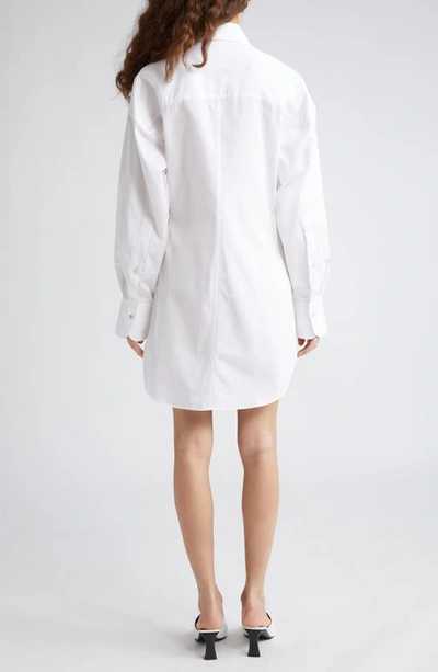 Shop Stella Mccartney Long Sleeve Cotton Poplin Shirtdress In 9000 - Pure White