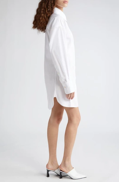 Shop Stella Mccartney Long Sleeve Cotton Poplin Shirtdress In 9000 - Pure White