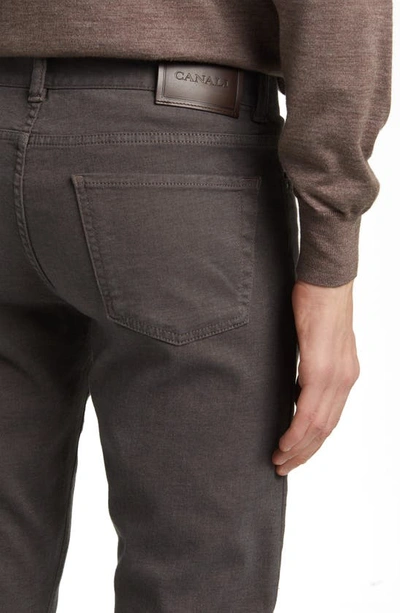 Shop Canali Trim Fit Straight Leg Jeans In Dark Grey