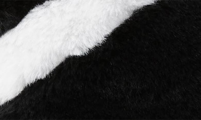 Shop Nike Apex Swoosh Faux Fur Bucket Hat In Black/ White