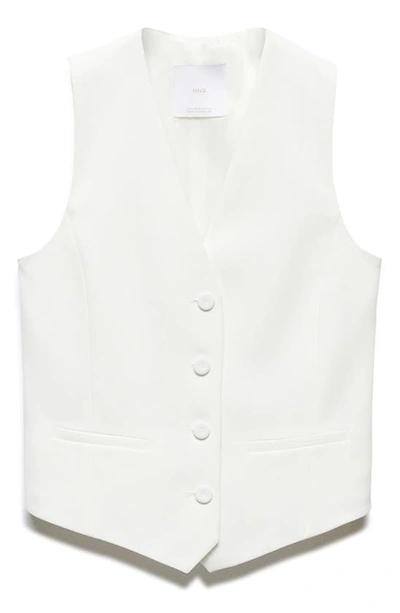 Shop Mango V-neck Waistcoat In Off White