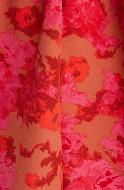 Shop Chelsea28 Flirt Peplum Minidress In Rust- Pink S Canvas Blooms