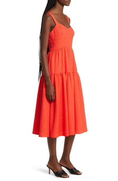 Shop Chelsea28 Darling Flounce Sleeveless Dress In Red Poppy