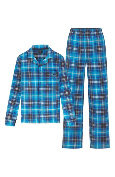 Shop Skims Unisex Fleece Sleep Set In Blue Plaid