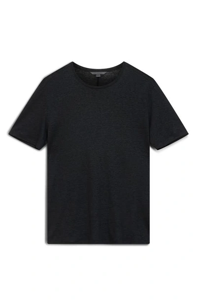 Shop John Varvatos Lagoa Slubbed Organic Linen T-shirt In Black