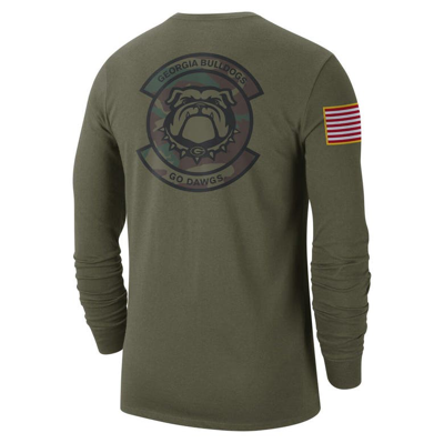 Shop Nike Olive Georgia Bulldogs Military Pack Long Sleeve T-shirt