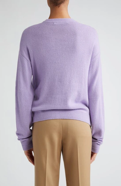 Shop Maria Mcmanus Knot Organic Cotton & Recycled Cashmere Crewneck Sweater In Lilac