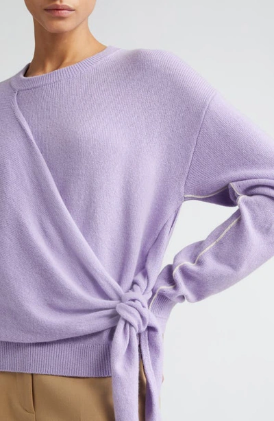 Shop Maria Mcmanus Knot Organic Cotton & Recycled Cashmere Crewneck Sweater In Lilac