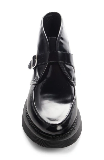 Shop Saint Laurent Teddy Monk Strap Creeper Boot In Noir