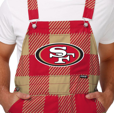 Shop Foco Scarlet San Francisco 49ers Big Logo Plaid Overalls
