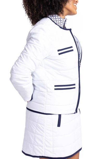 Shop Kinona Polished For Play Moisture Wicking Jacket In White Navy