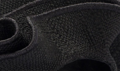 Larroude Ivy Ruffle Raffia Slide Sandal In Black