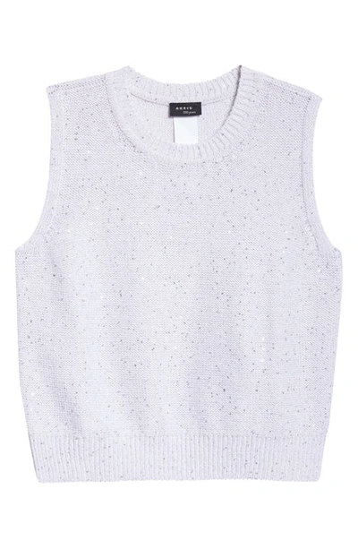 Akris Sequin Linen Blend Sweater Vest In 011 Ecru