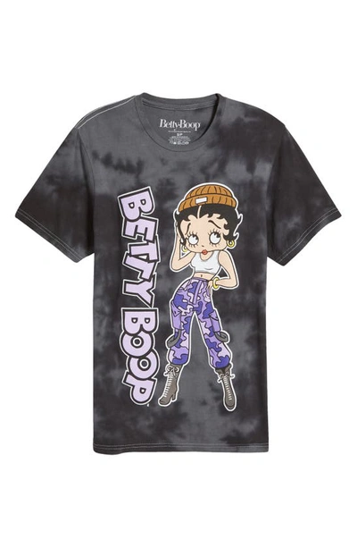 Shop Philcos Betty Boop Tie Dye Cotton Graphic T-shirt In Black Wash