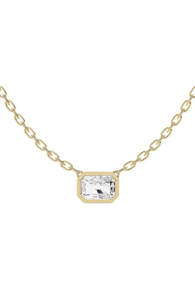 Shop Jennifer Fisher 18k Gold Radiant Sol Lab Created Diamond Pendant Necklace In D1.0ct - 18k Yellow Gold