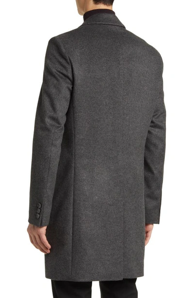 Shop Hugo Boss Hyde Longline Wool Blend Coat In Medium Grey