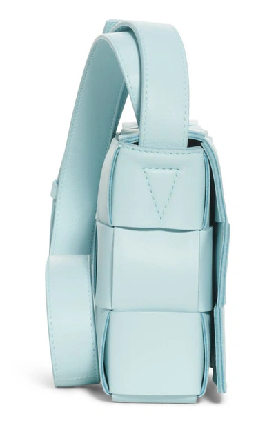 Shop Bottega Veneta Intrecciato Leather Crossbody Bag In Teal Washed Silver