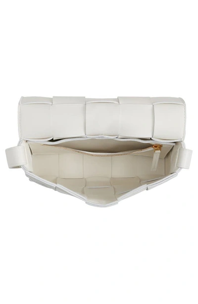Bottega Veneta Intrecciato Leather Crossbody Bag In White Gold