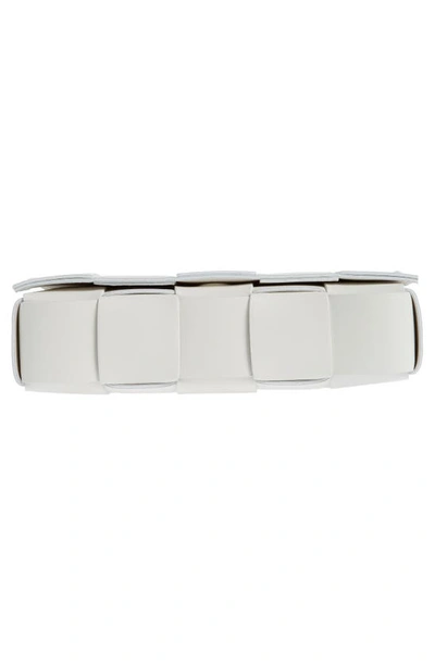 Bottega Veneta Intrecciato Leather Crossbody Bag In White Gold