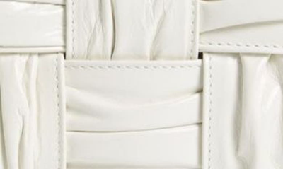 Shop Bottega Veneta Plisse Cassette Bag In White/ Brass