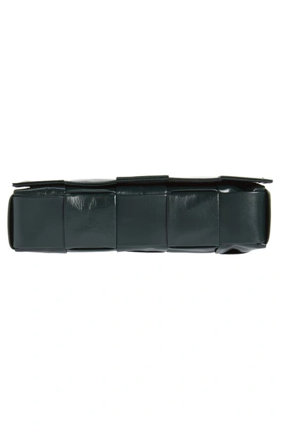 Shop Bottega Veneta Cassette Intrecciato Leather Crossbody Bag In Inkwell/ Silver