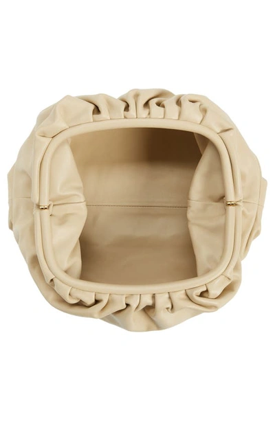 Bottega Veneta The Pouch Leather Clutch In 9782 Porridge-gold