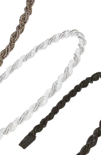 Shop Tasha Assorted 3-pack Twisted Headbands In Blkwhtgry