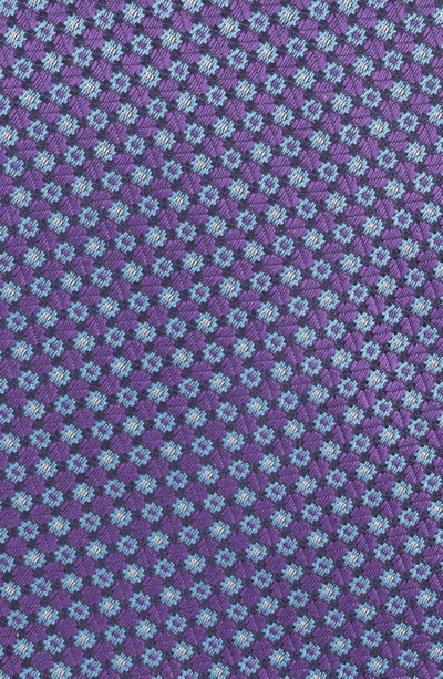 Shop Canali Neat Floral Jacquard Silk Tie In Purple