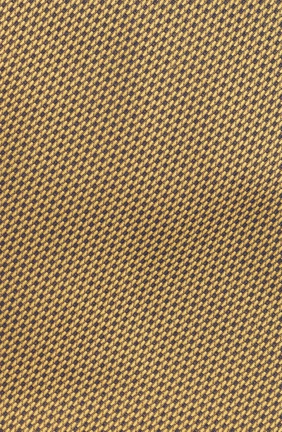 Shop Canali Micropattern Silk Tie In Gold