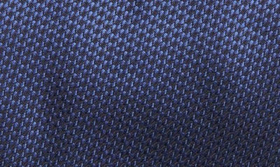 Shop Canali Micropattern Silk Tie In Dark Blue