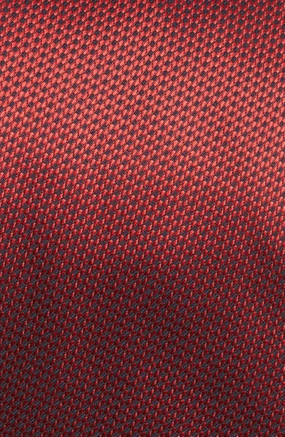 Shop Canali Micropattern Silk Tie In Red