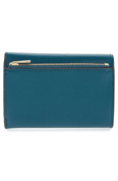 Shop Mulberry Continental Leather Trifold Wallet In Titanium Blue