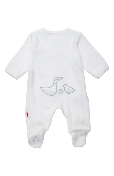 Shop Magnetic Me Little Duckling Embroidered Velour Footie In White